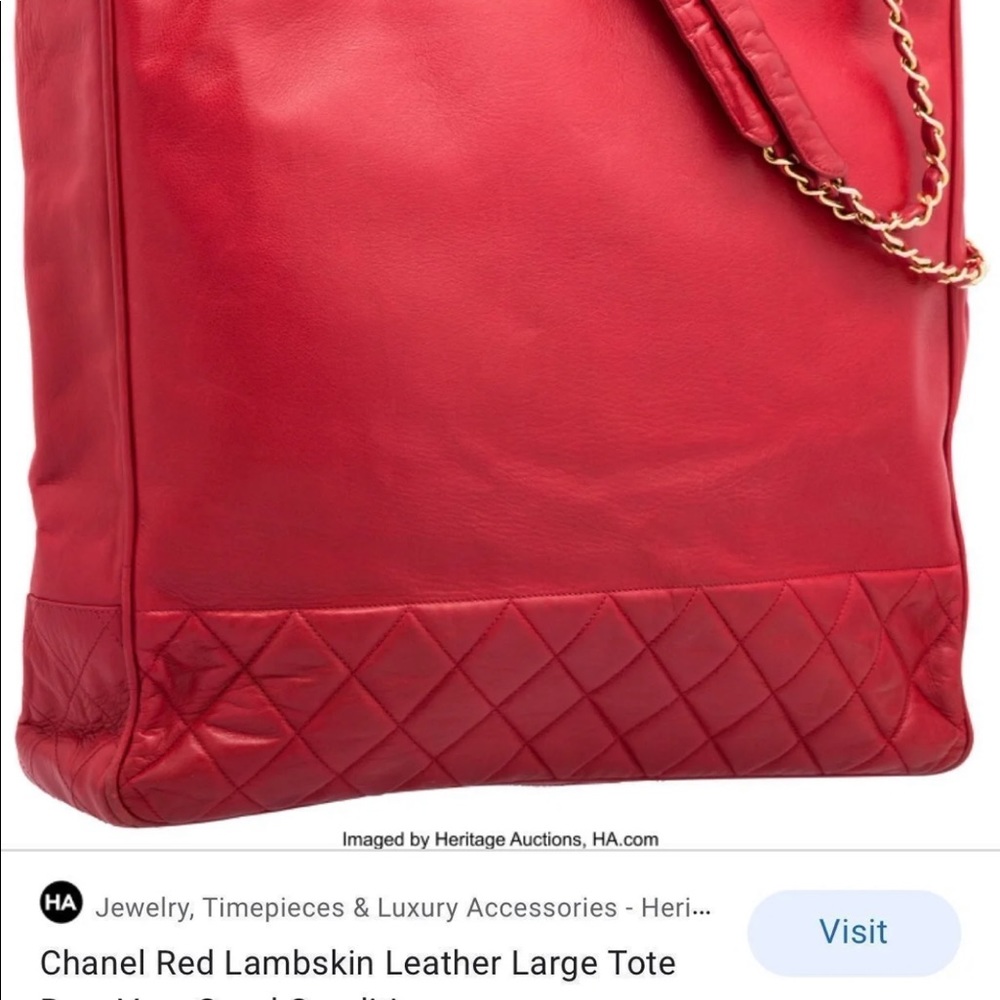 Beautiful red like Chanel soft tote. SOLD